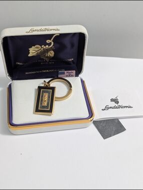 Landstrom’s Black Hills Gold 12K Gold Trim Heritage Keychain with Original Box